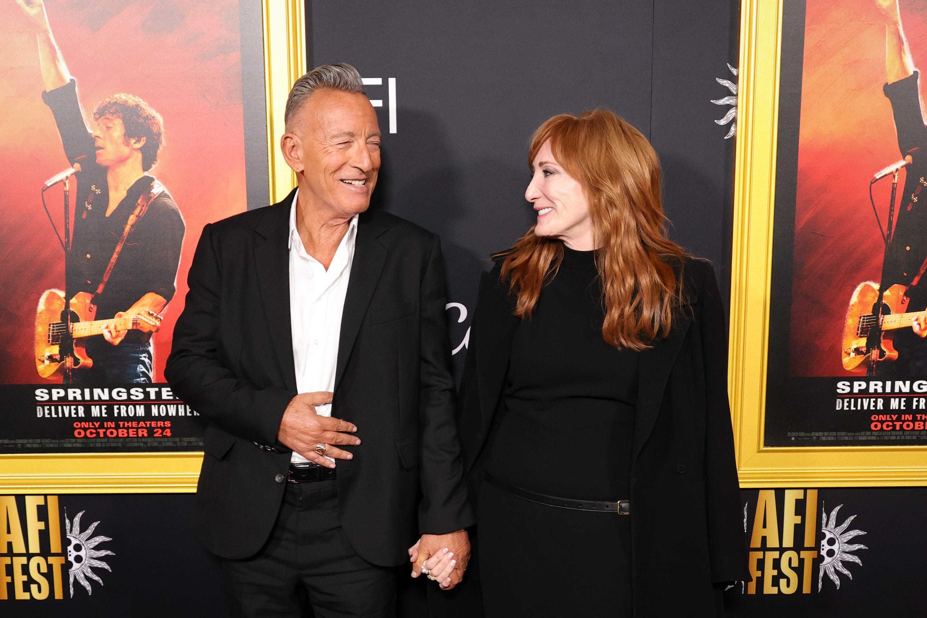 Bruce Springsteen and Patti Scialfa attend the 2025 premiere of "Deliver Me From Nowhere."
