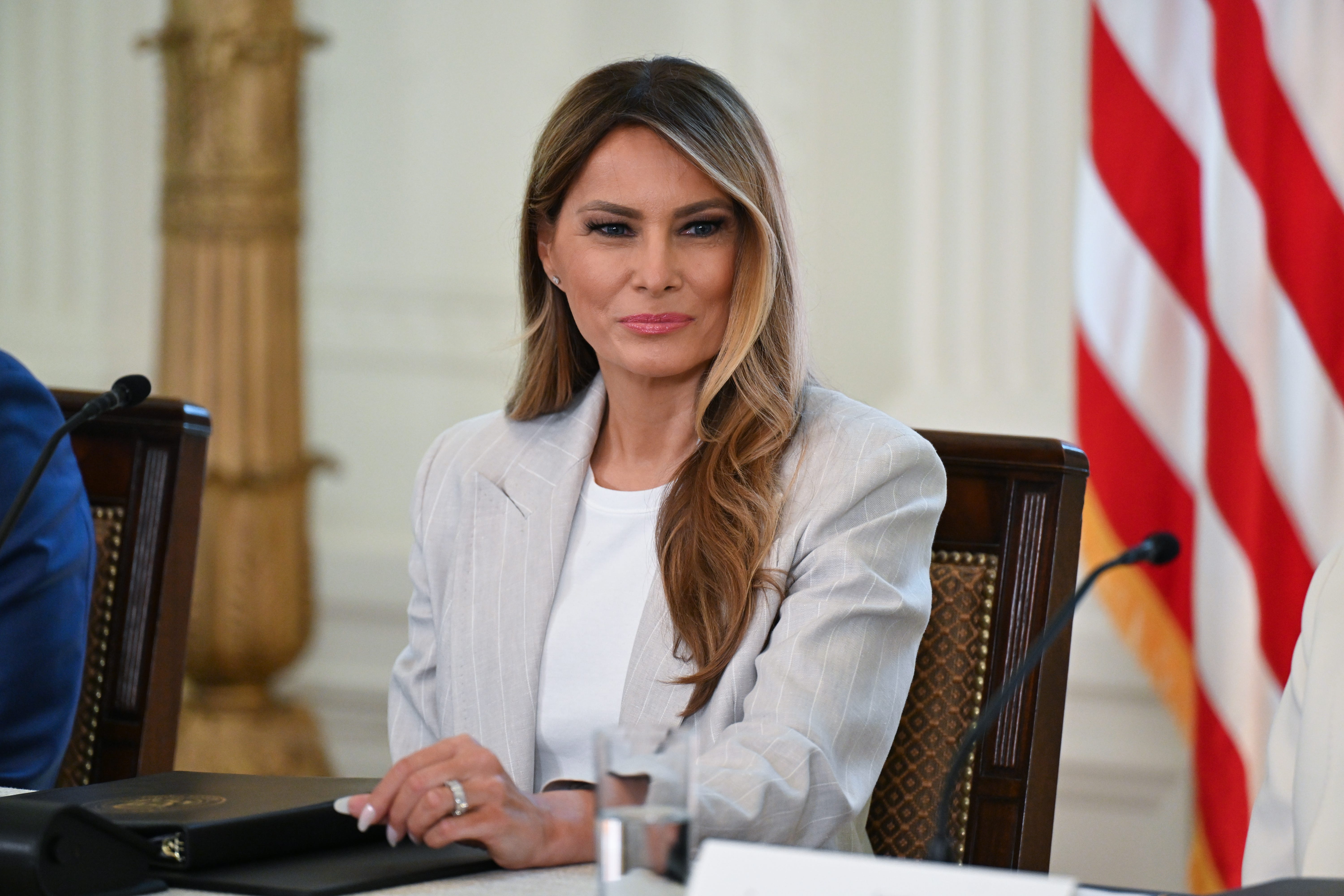 Melania Trump at a meeting of the White House Task Force on Artificial Intelligence Education