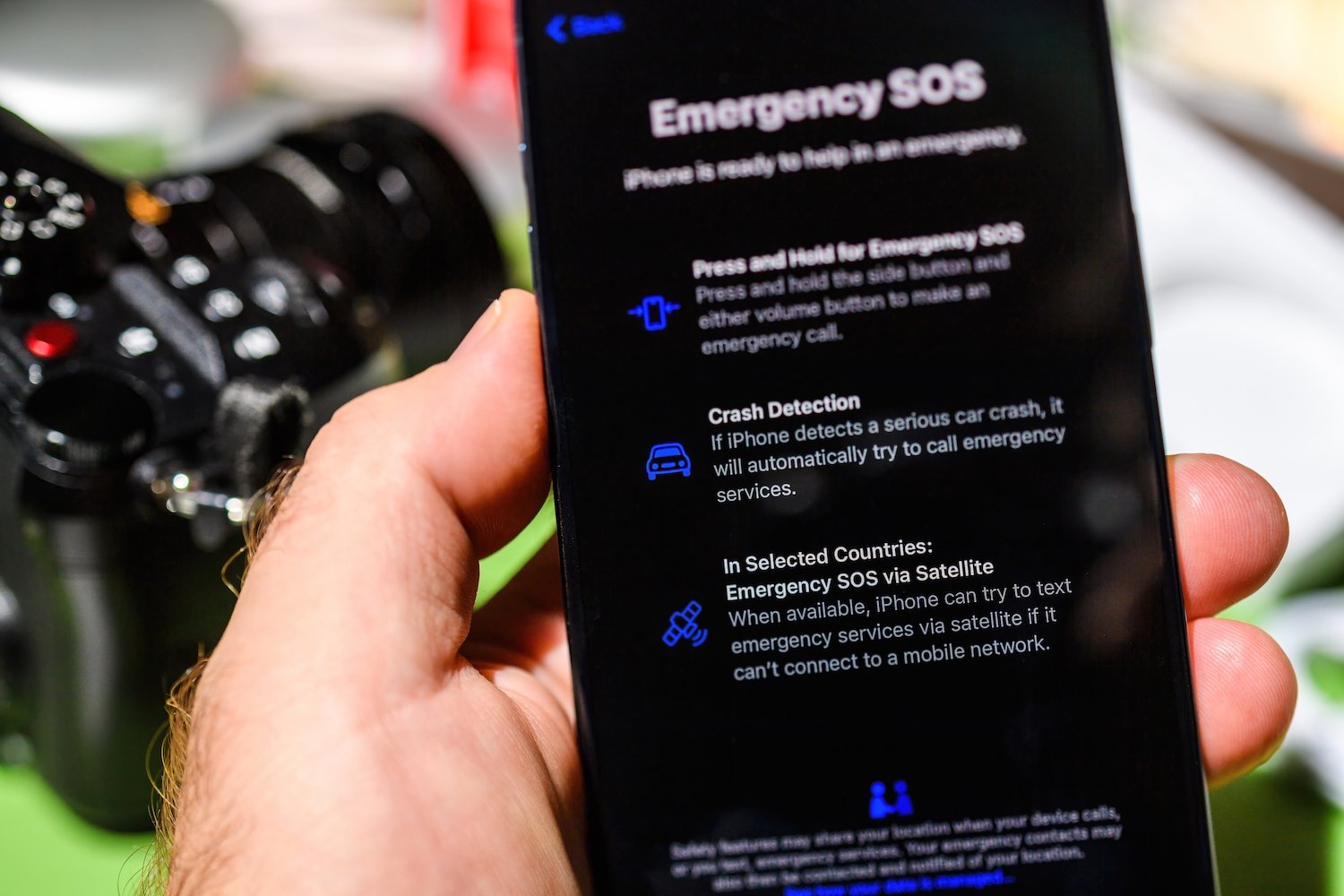 Emergency SOS on an iPhone