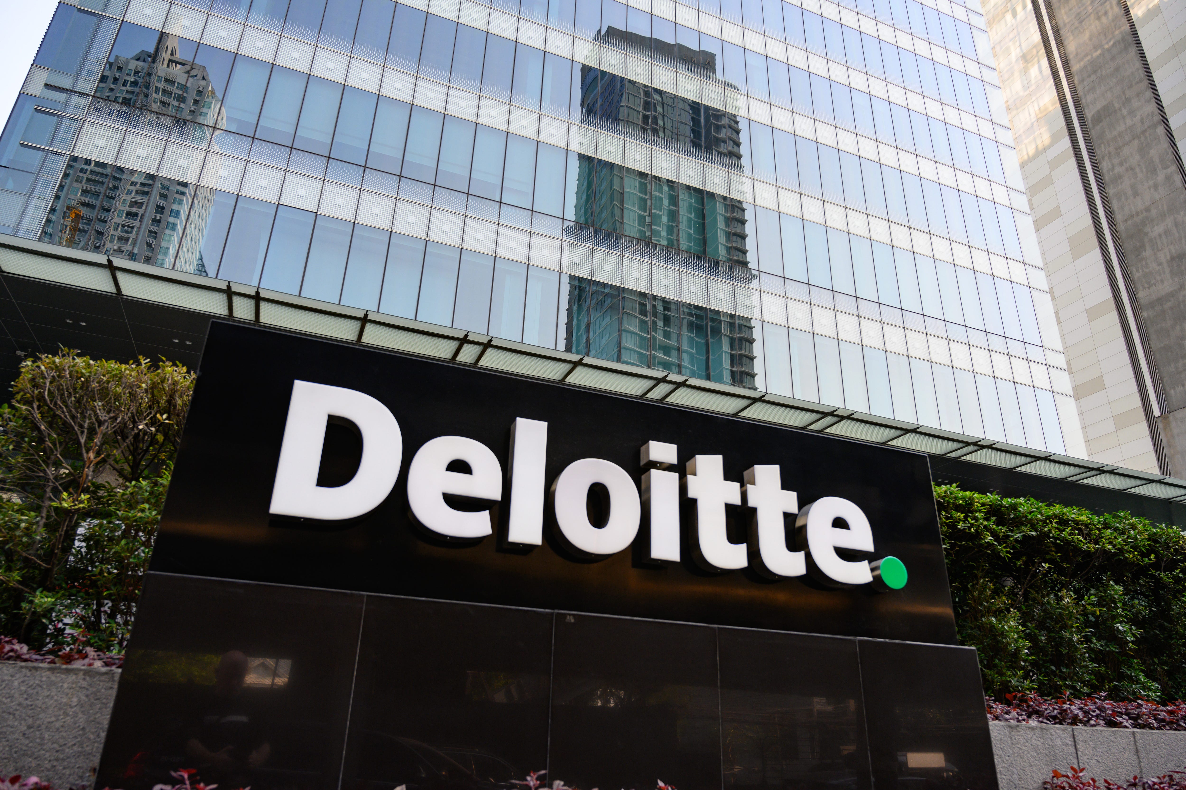 Deloitte logo outside building