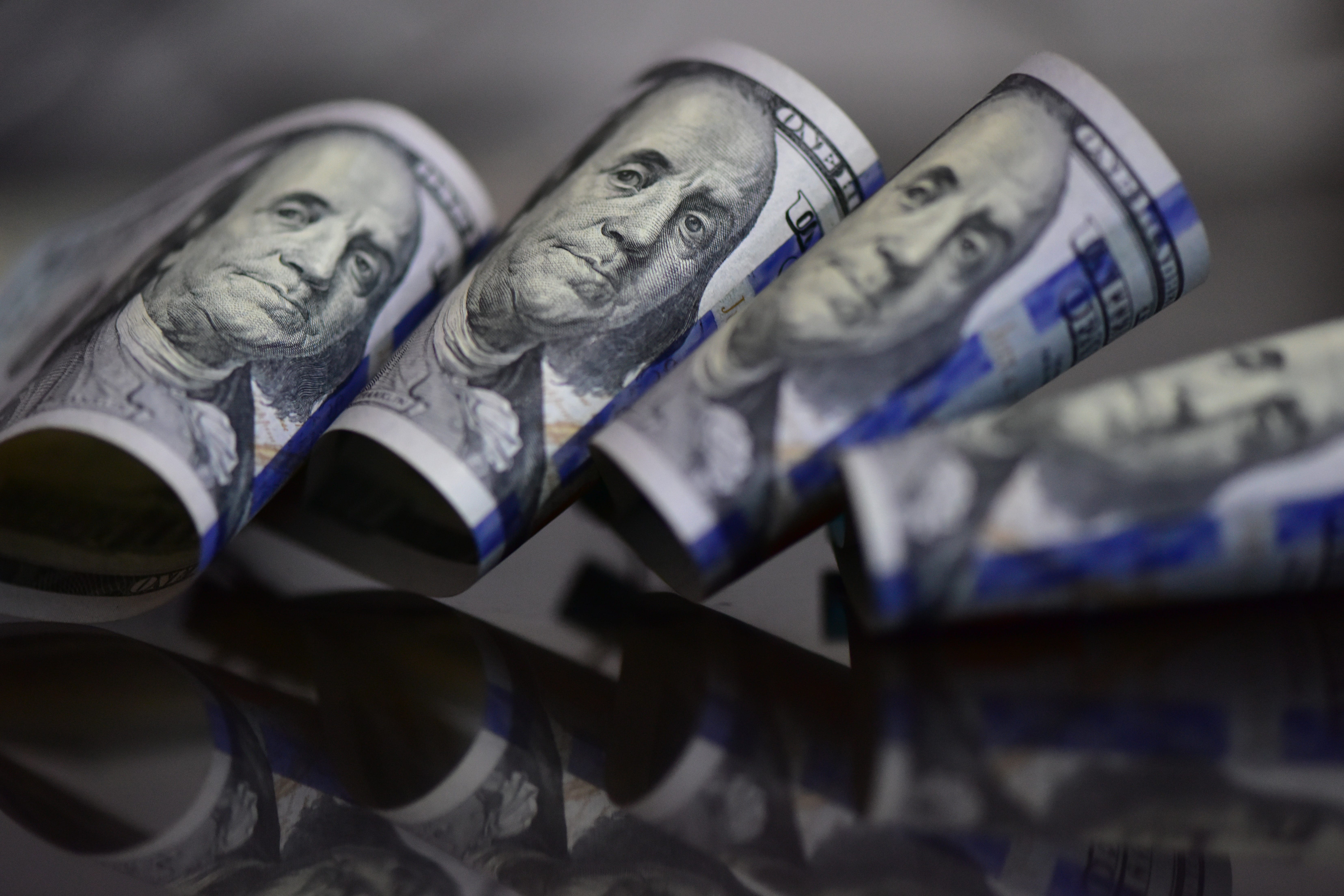 US dollar banknotes.